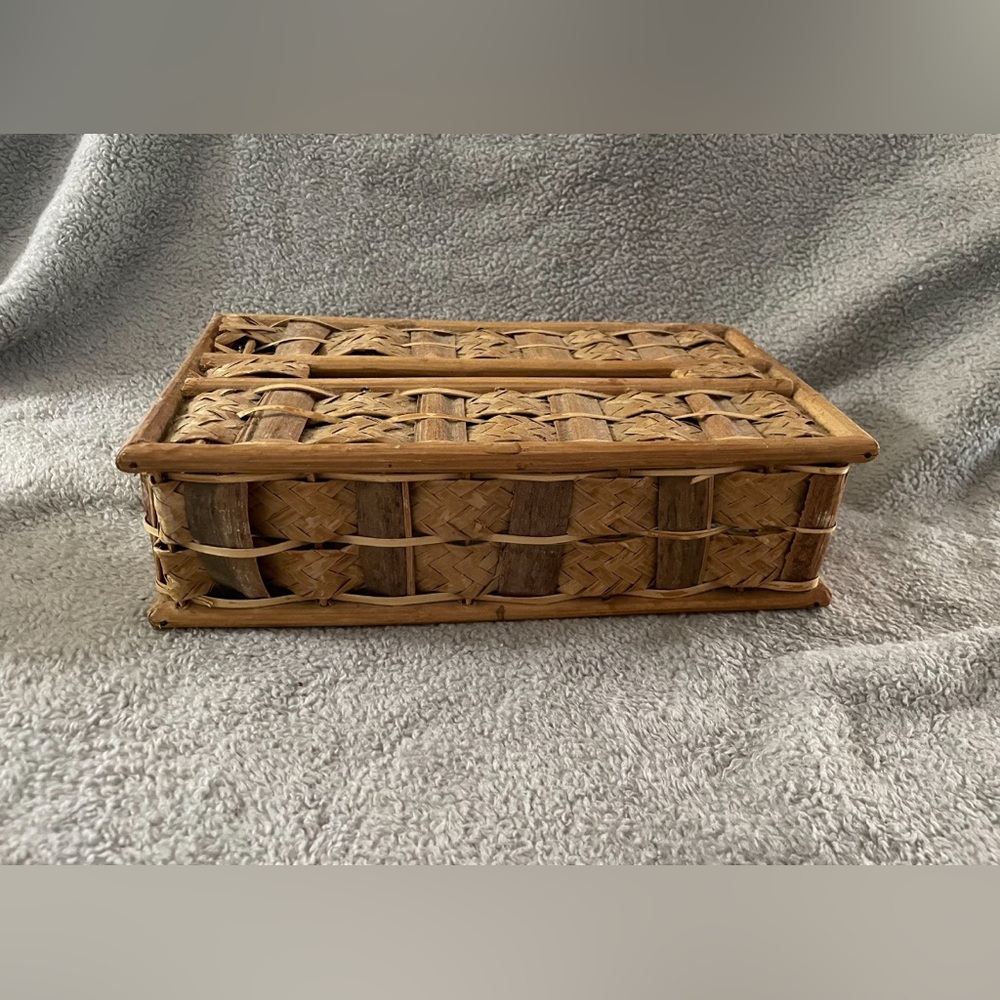 Woven Brown Vintage Tissue Box Cover